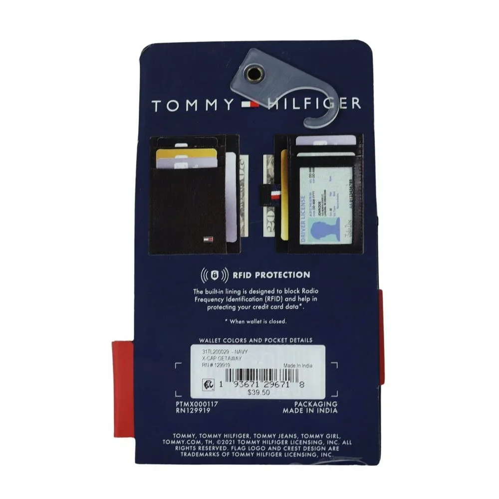 Tommy Hilfiger Ultra Thin Card Case RFID Blocking Wallet Retail Packaged NWT